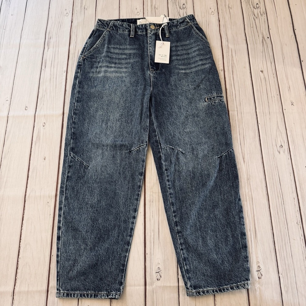 The Fine Print Short Story Barrel Leg Carpenter Jeans Women's 28P Petite NWT - Picture 4 of 11
